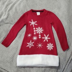 Max Studio sz 5/6 girls Red snowflake Christmas dress WORN ONCE